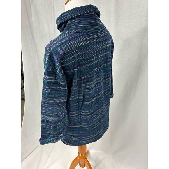 T by Talbots cowl neck pullover blue gray size Medium long sleeve - Picture 2 of 6